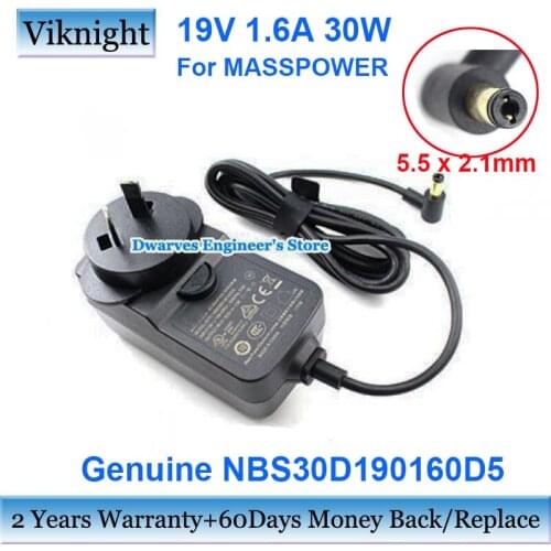 Genuine AU NBS30D190160D5 19V 1.6A 30W AC Adapter Charger For MASS POWER Supply 5.5 x 2.1mm
