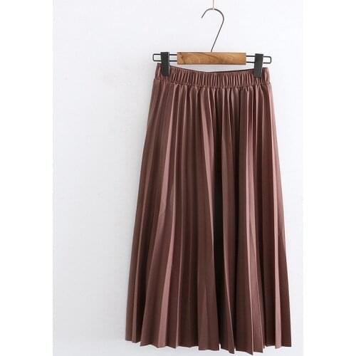 Casual Clothes Faldas Jupe Femme Saia Women Midi Skirts Women Summer A-Line Pleated Skirt High Waist Elegant Pink Skirt