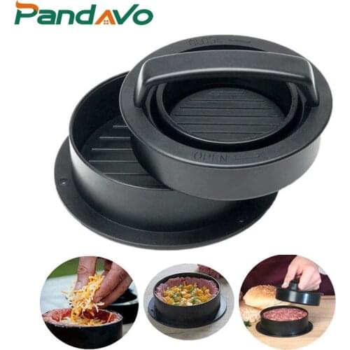 ABS Hamburger Press Meat Pie Press Stuffed Burger Mold Maker with Baking Paper Liners Patty Pastry Tools BBQ Kitchen Accessories