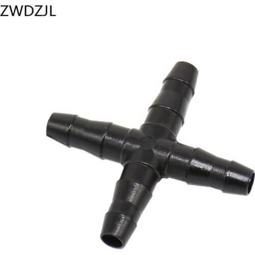 Irrigation Garden hose 1/4" Cross barb 4 way connector 4/7 hose connector barbed garden splitter water divider 250pcs