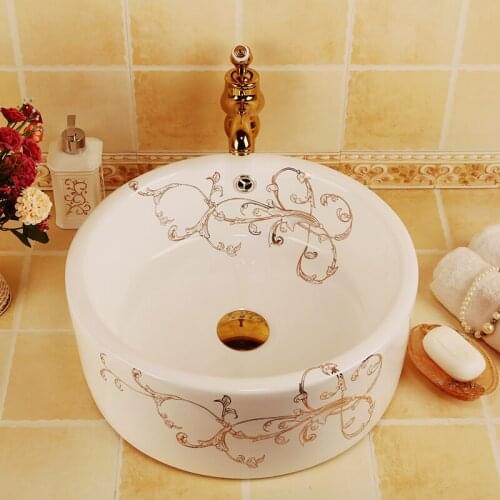 Modern home decoration table top art bathroom porcelain washing basin