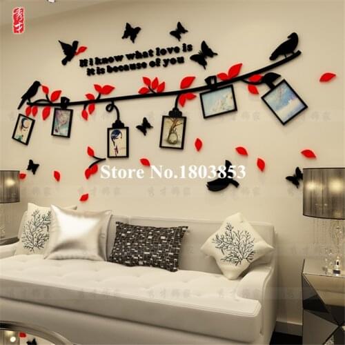 The memory of love Photo frame wall backdrop 3D Sticker Decal Europe minimalist living room sofa Three-dimensional wall stickers