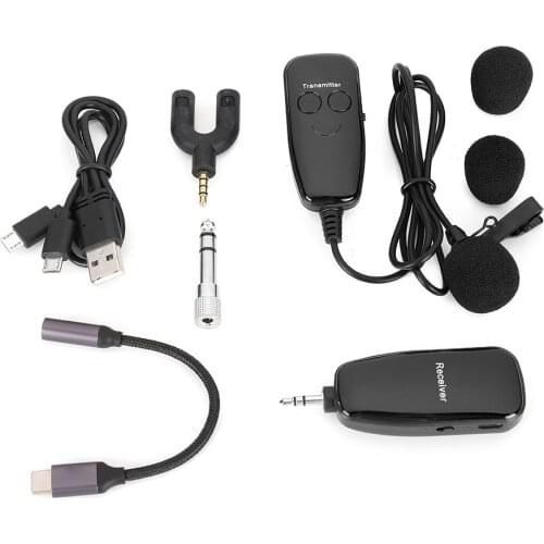 UNF Wireless Tie Clip Microphone Voice Amplifier Lavalier Receiver Microphone Transmitter Microphone+Type‑C Flash Cable