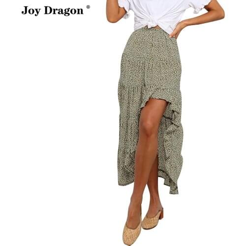 Women Summer Maxi Skirt Print Irregular Skirts Mujer Faldas Jupe Femme Ropa Donna Gonne Kobieta Spodnice Longue Vrouw Rokken