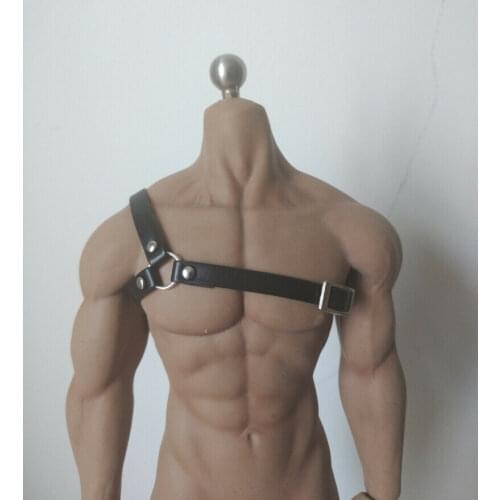 1/6th Black SM Mens leather chest strap model For 12" Phicen Male Figure