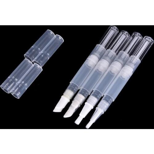1PCS 3ml Transparent Twist Pens Empty Nail Oil Pen With Brush Tip Cosmetic Lip Gloss Container Applicators Tool