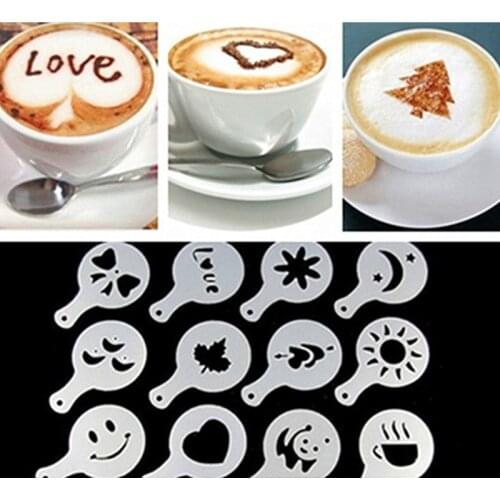 16pc Fancy Coffee Printing Template Kitchen Tools Kitchenware Coffee Spray Template Kitchen Gadgets Creative Accessories