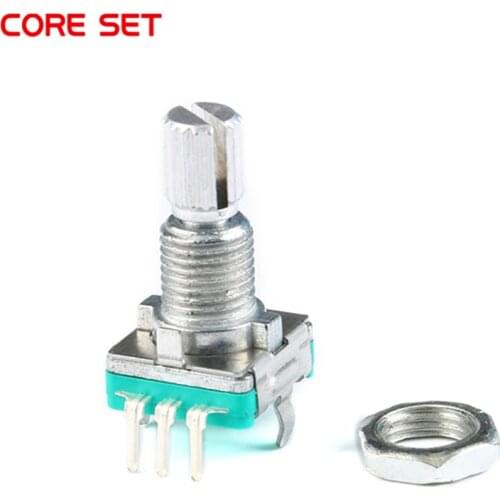 2pcs/lot EC11 Metal Rotary Encoder Push Button 5Pin Handle Long 15MM With A Built In Push Button Switch