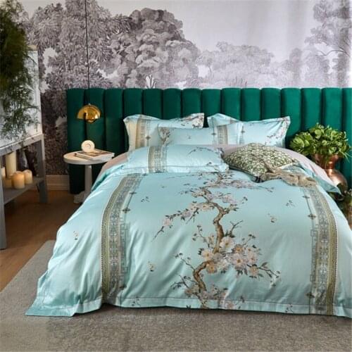 2020 Leaves bedding bedding set King Queen Size Bed Linen 1000TC Cotton Duvet Cover Bed Sheet Set Pillowcases