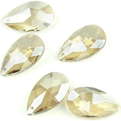 38mm-76mm Cognac Crystal Chandelier Almond Part Pendant Glass Trimming Parts Ornament Crystal Prism For Wedding