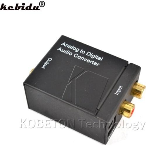 Kebidu Analog to Digital Converter RL RCA to Optical Coaxial Toslink S/PDIF SPDIF Audio Converter Adapter for Apple TV CD DVD