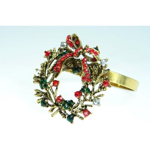 Free shipping crystal metal napkin ring napkin holder for wedding holiday decoration12 pcs