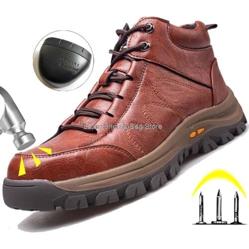 Welder Shoes Men Work Safety Boots Anti-scalding Spark-Resistant Rubber Steel Toe Cap Work Shoes Male High Quality Security Boot