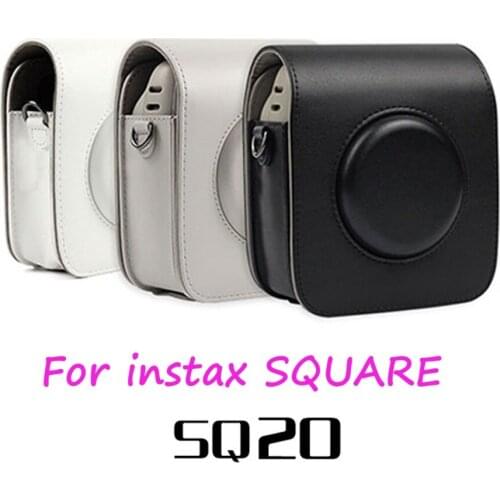 PU Leather Bag Case Vintage Shoulder Strap Pouch Camera Carrying Cover Protection Case for FUJI Instax SQUARE SQ20 Camera