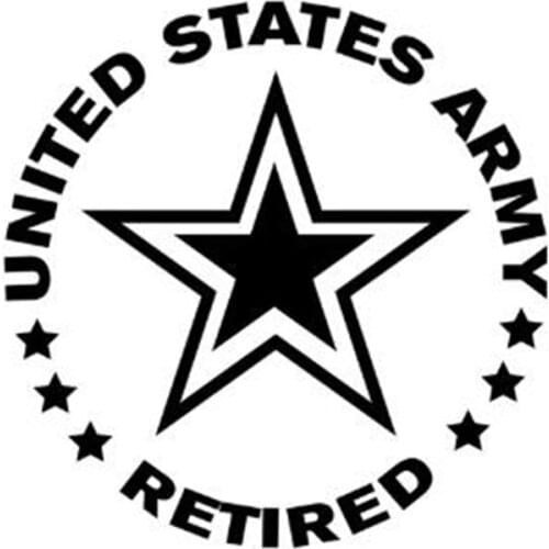 Black/Sliver Car Stickers United States Army Retired Decals Wall Home Glass Window Vinyl Decals Car-styling C539