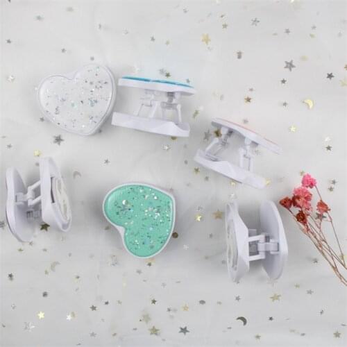 1pcs heart shape Glitter Sparkles epoxy glue material mobile phone folding stretch bracket Phone Holder Balloon support