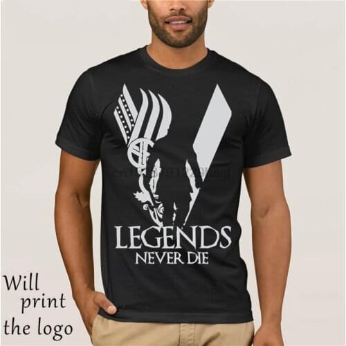 The legends never die the Vikings T shirt fashion men T shirt Plus size cute short sleeve