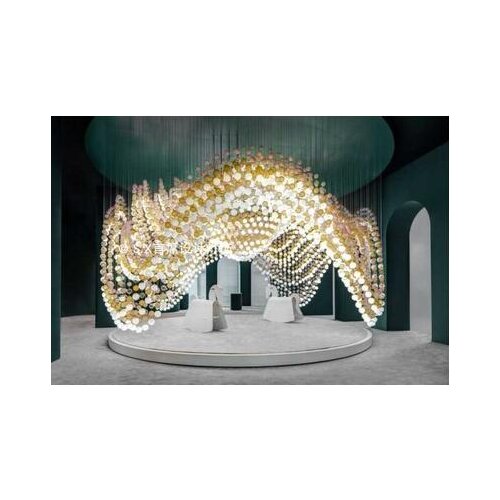 Hotel Engineering Lobby Mall Lobby Decoration Exhibition Art Revolving Horse Space Decoration Bubble Ball Droplight led