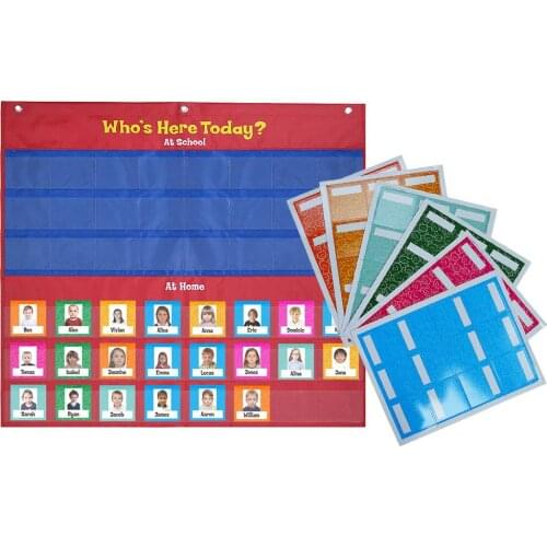 School Classroom Attendance Pocket Chart With 72 Color Cards Teacher Accessories For Classroom Management