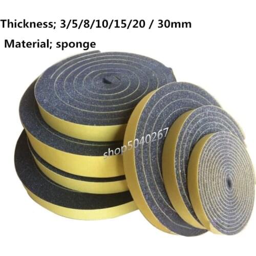 6 meters/10 meters Door Window Foam Sticky Tape Strip Seal Noise Insulation Excluder sponge Tape width 10mm/20mm/30mm/50mm
