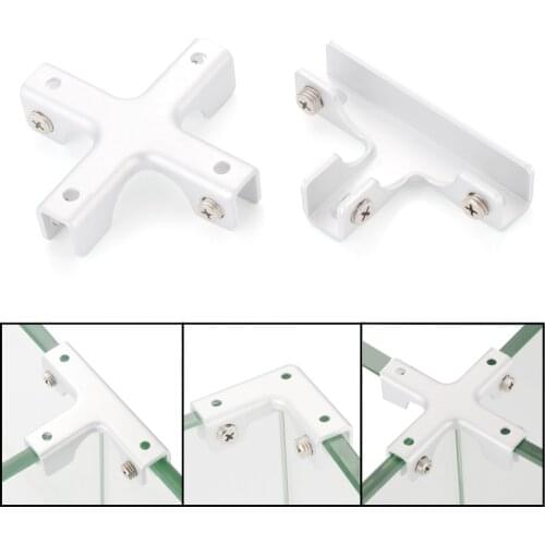 Multi-function Glass Clip L/T/Cross-type Glass Clamp Clip Aluminum alloy Material Not Rust for Cabinet/Fish tank/Furniture Fixed