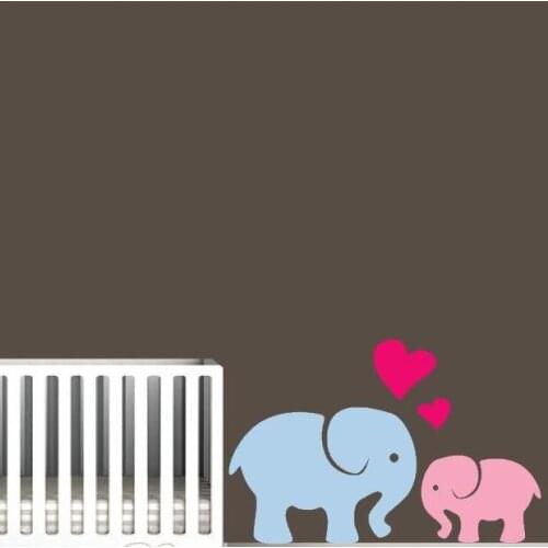 Elephant Love Decals For Nursery Custom Color Available Vinyl Wall Stikcers Kids Room Bedroom diy Art Home Decor Mural ZA856