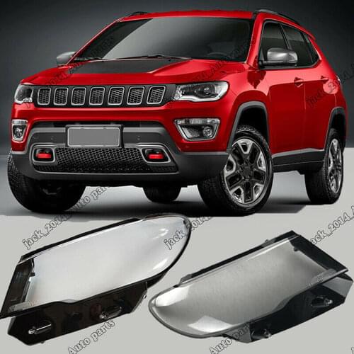 Left and Right Front Kit Cover LensHeadlights For Jeep Compass 2017 2018 2019