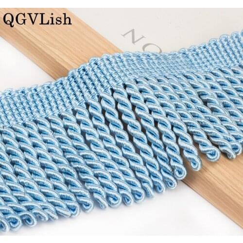 QGVLish 12M/lot 10cm Wide Curtain Lace Trims Twisted Ropes DIY For Curtain Fabrics Tassel Fringe Curtain Accessories Lace Ribbon