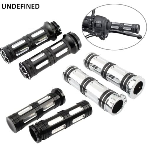 Motorcycle 1" 25MM CNC Handle Grips Handlebar Grip For Harley Sportster Touring Street Glide Dyna Softail Custom Black Chrome