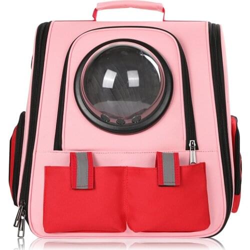Cat Backpack Capsule Pet Carrier Bags Breathable Comfortable Canvas Reflective Tape Pet Bag Adjustable Expandable Carrying Back