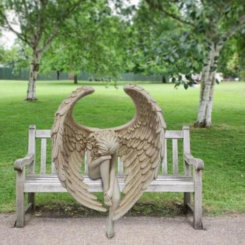 Garden Decor Resin Crafts Statue Model Stylish Stylish Resin Angel Shape Eye-catching Statue Display Desktop Ornament for Home