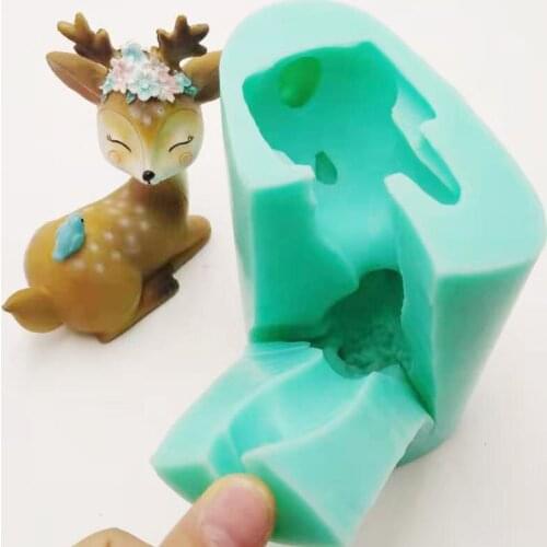 Silicone Mold For Cake Candle Decoration Handmade 3D Animal Chocolate Figures Polymer Clay Silicone Form Concrete ZM813