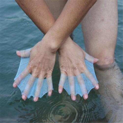 CKAHSBI 1 Pair Swim Silicone Gear Fins Hand Web Flippers Silicone Gloves Men Kids Webbed Training Gloves Women For Swimming S-L