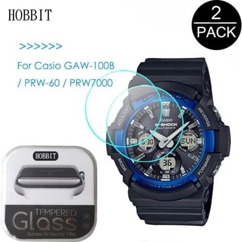 2Pack For Casio GAW-100B PRW-60 PRW-70000.3mm 2.5D 9H Clear Tempered Glass Screen Protector Smartwatch Film Scratch Resistant