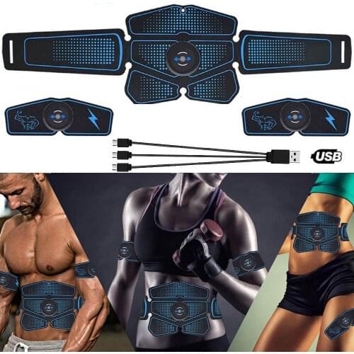 USB Charging Easy Operate Exerciser Home Belt Massage Abdominal Muscle Stimulator Fitness Effective Trainer Fat Burning Body Gym