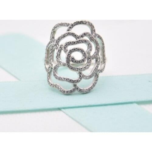 Anillos plata Mothers day 925 Silver Stone Rose Rings For Women Silver Jewelry anillos de plata 925 de ley mujer amethyst ring