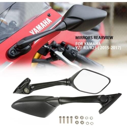 1Pair Motorcycle Side Rear view Mirror Blind Spot Rearview Mirrors For YAMAHA YZF R3 2015-2017 R25 2016-2017 YZF-R3 YZF-R25