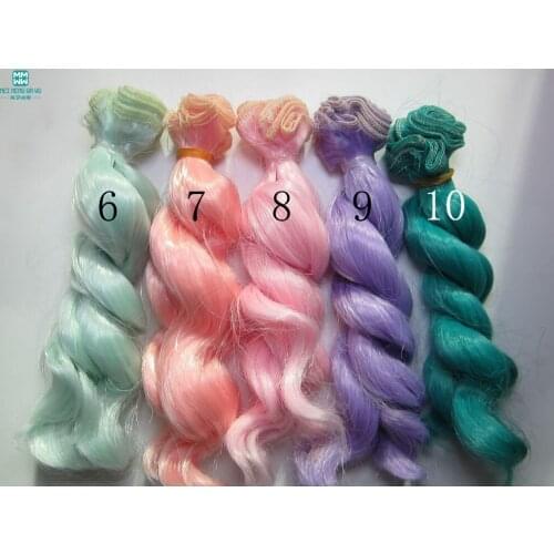 1pcs 15cm*100CM Doll Wigs/Hair for dolls BJD SD DIY Wigs Purple \ mint green \ pink