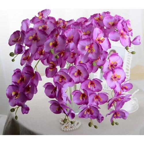 1Pc Fashion Butterfly Orchid Artificial Flowers Flower Head Party Home Decor Wedding Decoration Accessories Fake Flower