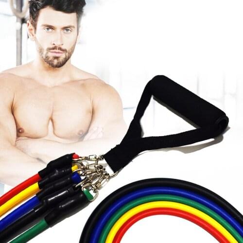 10pcs/set Workout Resistance Bands Pull Rope TPE Tubes Excerciser Body Training Yoga Fitness Equipments Fitness rally belt