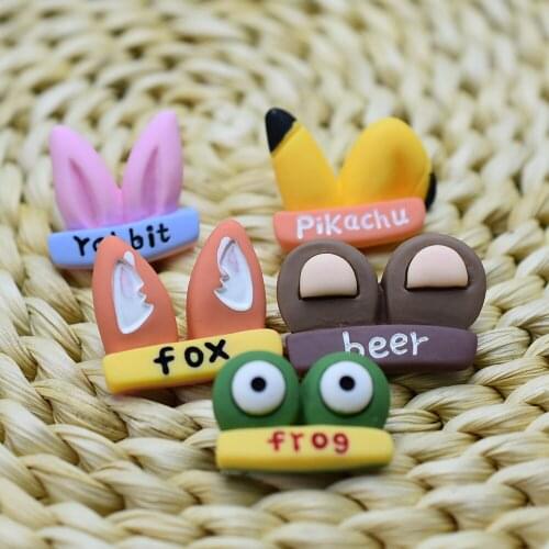 10pcs/lot Resin Flat back simulation animal rabbit fox frog beer pikachu mix size Cabochon Scrapbook Embellishment DIY