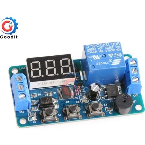 DC 12V Delay Timer Relay LED Digital Display Programmable Readout Multi-function Delay Timer Relay Module with Buzzer for Car
