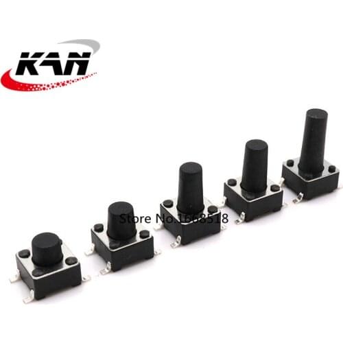 20PCS SMD 4PIN 6x6x4.3/5/6/7/8/9/10 mm Micro Tact Switch 0.5A 50V Push Button Switches 6x6x4.3mm 6x6x5mm 6x6x6mm 6x6x7mm 6x6x8mm