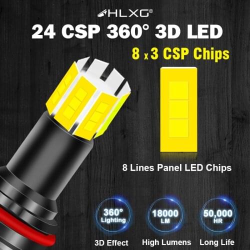 3D 360degree Ultra h7 led car headlights h1 h11 hb3 hb4 9012 hir2 led bulb Motorcycle Lights CSP car headlamp 6000K Without Fan