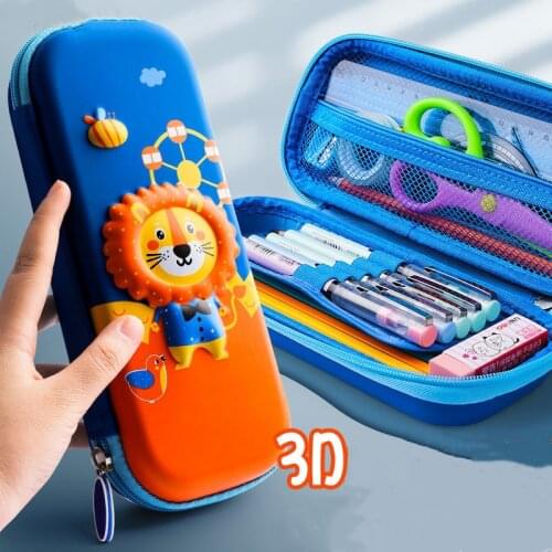 3D Stereo Cute Animal Pencilcase Layered Design School Stationery Scuola Pencil-case For Girls Pen Box Student Pencil Case