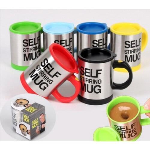 50pcs 400ml Stainless Steel Lazy Automatic Self Stirring Mug Coffee Milk Mixing Cup Drinkware Kitchen Dining gadgets