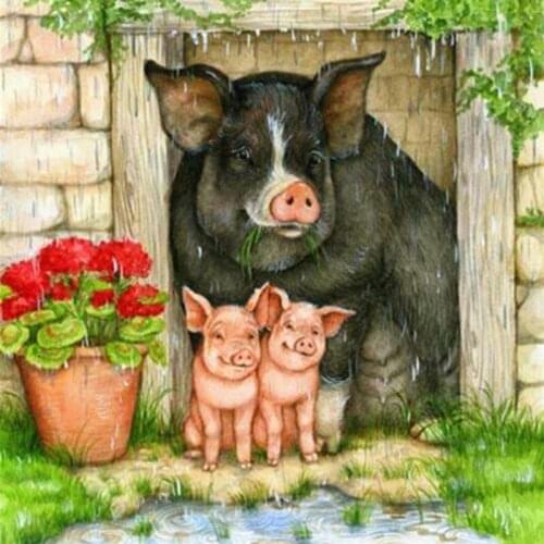 5D DIY Diamond Painting Cross Stitch Full Square New Arrivals Pig Diamond Embroidery Animals Bead Picture Kit Art