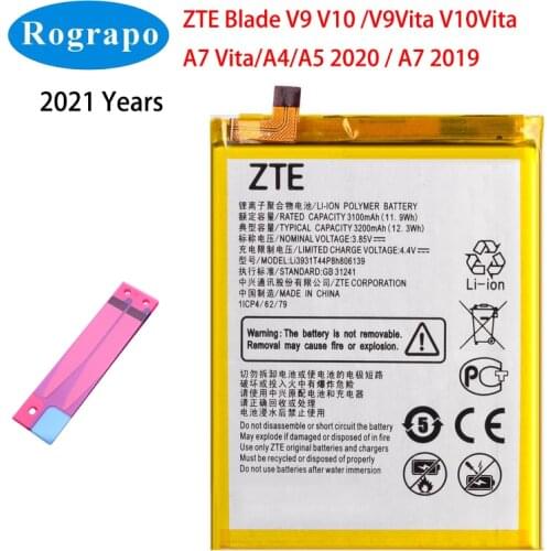 New Original 3200mAh Li3931T44P8h806139 Phone Battery For ZTE Blade V9 V10 A7 Vita V9Vita V0920 V10Vita A4 0722 A7 2019 A5 2020