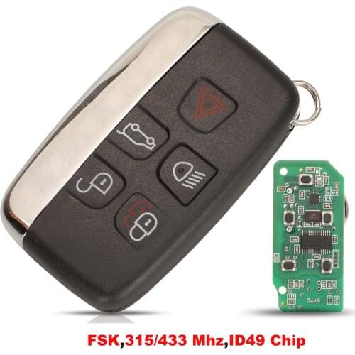 Jingyuqin FSK 315/433 MHz Car Remote Key For Land Rover Discovery 4 Freelander For Range Rover Sport Evoque 5buttons