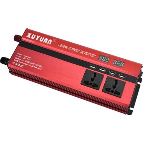 2020 hot 2000W Car Power Inverter DC 12V to AC 110V 220V Converter 4 USB Charging Ports Charger Adapter